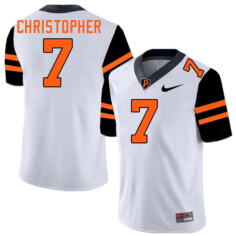 Princeton Tigers #7 Chase Christopher College Football Jerseys,Uniforms Stitched-White